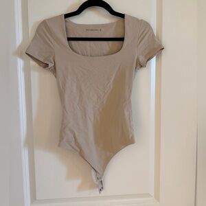 Abercrombie & Fitch Taupe Scoop Neck Bodysuit